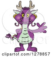 Purple Dragon Standing And Waving