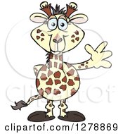 Clipart Of A Happy Giraffe Waving Royalty Free Vector Illustration by Dennis Holmes Designs