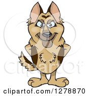 Clipart Of A German Shepherd Dog Standing Royalty Free Vector Illustration