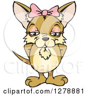 Clipart Of A Happy Tan Female Chihuahua Dog Standing Royalty Free Vector Illustration