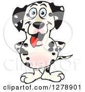 Clipart Of A Happy Dalmatian Dog Standing Royalty Free Vector Illustration by Dennis Holmes Designs