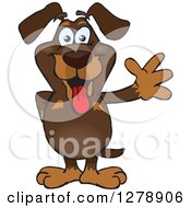 Poster, Art Print Of Happy Dachshund Dog Standing And Waving