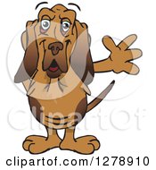 Poster, Art Print Of Friendly Waving Bloodhound Dog