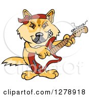 Happy Dingo Playing An Electric Guitar
