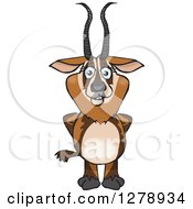 Clipart Of A Happy Gazelle Royalty Free Vector Illustration