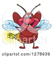 Happy Firefly With A Light Bulb Butt