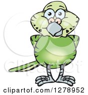Happy Green Budgie Parakeet Bird
