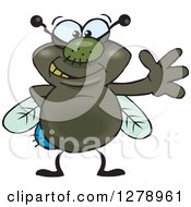 Poster, Art Print Of Happy House Fly Waving