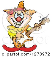 Poster, Art Print Of Evil Clown Playing An Electric Guitar