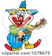 Poster, Art Print Of Happy Clown Playing An Acoustic Guitar