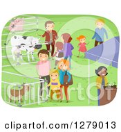 Poster, Art Print Of Families Viewing Farm Animals At An Expo Event