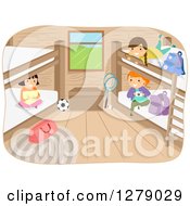 Poster, Art Print Of Happy Girls Hanging Out In A Camp Cabin