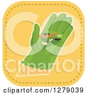 Clipart Of A Gloved Gardeners Hand Holding Seeds Royalty Free Vector Illustration