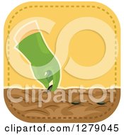 Clipart Of A Gloved Gardeners Hand Planting Seeds Royalty Free Vector Illustration