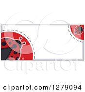 Poster, Art Print Of Ladybug Border With Dots And Text Space