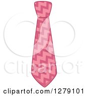 Poster, Art Print Of Pink Zig Zag Patterened Business Man Neck Tie