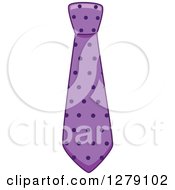 Purple Polka Dot Patterened Business Man Neck Tie