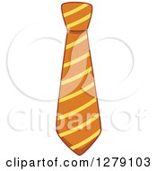 Clipart Of A Yellow And Orange Stripes Patterened Business Man Neck Tie Royalty Free Vector Illustration