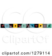 Poster, Art Print Of Colorful Border Of Playing Card Suit Shapes