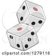 Poster, Art Print Of Black White And Red Dice