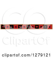 Poster, Art Print Of Red Black And Yellow Border Of Playing Card Suit Shapes