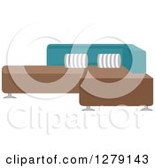 Clipart Of A Modern Sectional Couch Royalty Free Vector Illustration