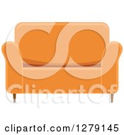 Poster, Art Print Of Orange Love Seat Couch