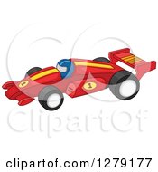 Poster, Art Print Of Forumla One Race Car Driver In A Red Vehicle