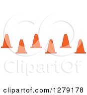 Clipart Of Staggered Traffic Cones Royalty Free Vector Illustration