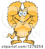 Clipart Of A Happy Frill Lizard Royalty Free Vector Illustration