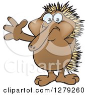 Poster, Art Print Of Happy Echidna Standing And Waving