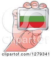 Poster, Art Print Of Caucasian Hand Holding A Bulgarian Flag