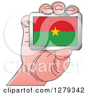 Poster, Art Print Of Caucasian Hand Holding A Burkina Faso Flag