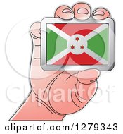 Poster, Art Print Of Caucasian Hand Holding A Burundian Flag