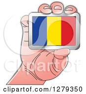 Poster, Art Print Of Caucasian Hand Holding A Chadian Flag