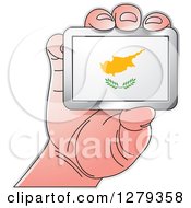 Poster, Art Print Of Caucasian Hand Holding A Cyprus Flag