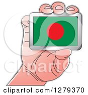 Poster, Art Print Of Caucasian Hand Holding A Bangladeshi Flag