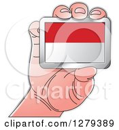 Poster, Art Print Of Caucasian Hand Holding An Indonesian Flag