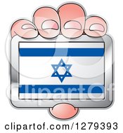 Poster, Art Print Of Caucasian Hand Holding An Israeli Flag