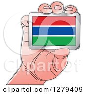 Poster, Art Print Of Caucasian Hand Holding A Gambian Flag