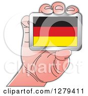 Poster, Art Print Of Caucasian Hand Holding A German Flag