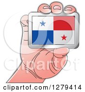 Poster, Art Print Of Caucasian Hand Holding A Panama Flag