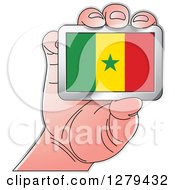 Poster, Art Print Of Caucasian Hand Holding A Senegal Flag