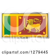 Sri Lanka Flag And Silver Frame Icon