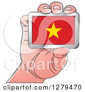 Poster, Art Print Of Caucasian Hand Holding A Vietnam Flag