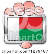 Poster, Art Print Of Caucasian Hand Holding A Madagascar Flag