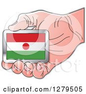 Poster, Art Print Of Caucasian Hand Holding A Niger Flag