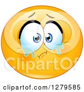 Poster, Art Print Of Crying Forlorn Yellow Smiley Face Emoticon