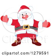 Poster, Art Print Of Welcoming Christmas Santa Claus Wanting A Hug