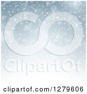 Poster, Art Print Of Blue Or Gray Christmas Background Of Snowflakes
